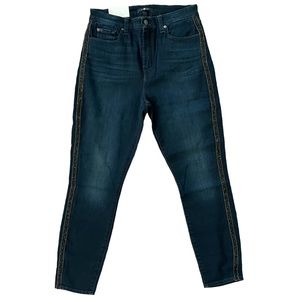 7 For All Mankind High Waist Ankle Gwenevere with Stone Embellishment